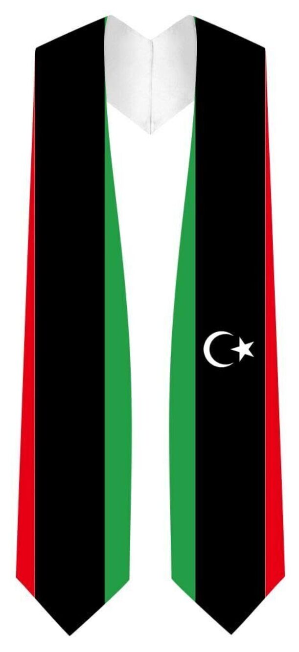 5630 Libya Flag Graduation Stole - Fits All Body Types - Libyan Study